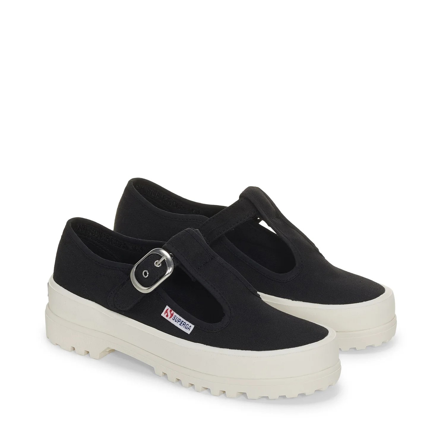2541 Mary Jane Alpina Sneakers - Black-Favorio. Front view.