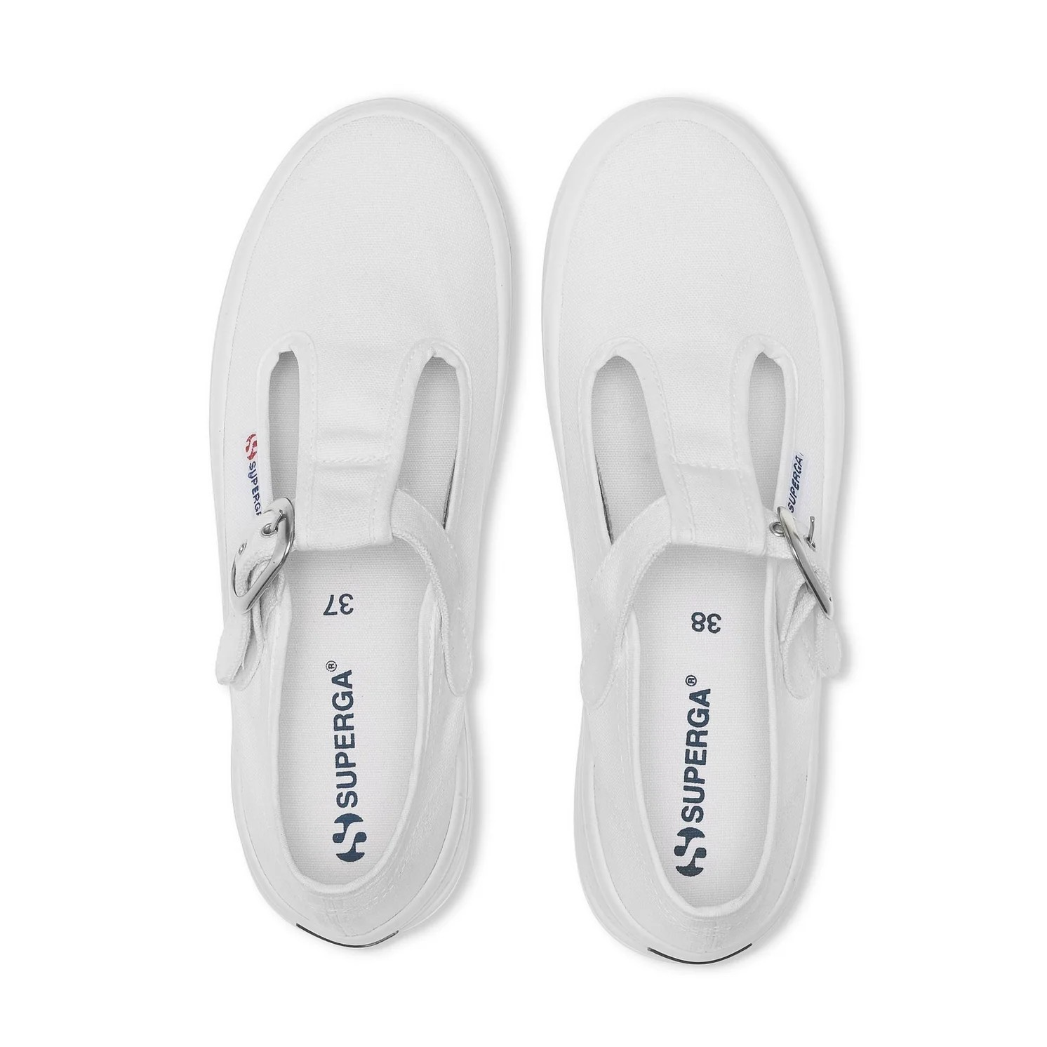 2541 Mary Jane Alpina Sneakers - White. Top view.