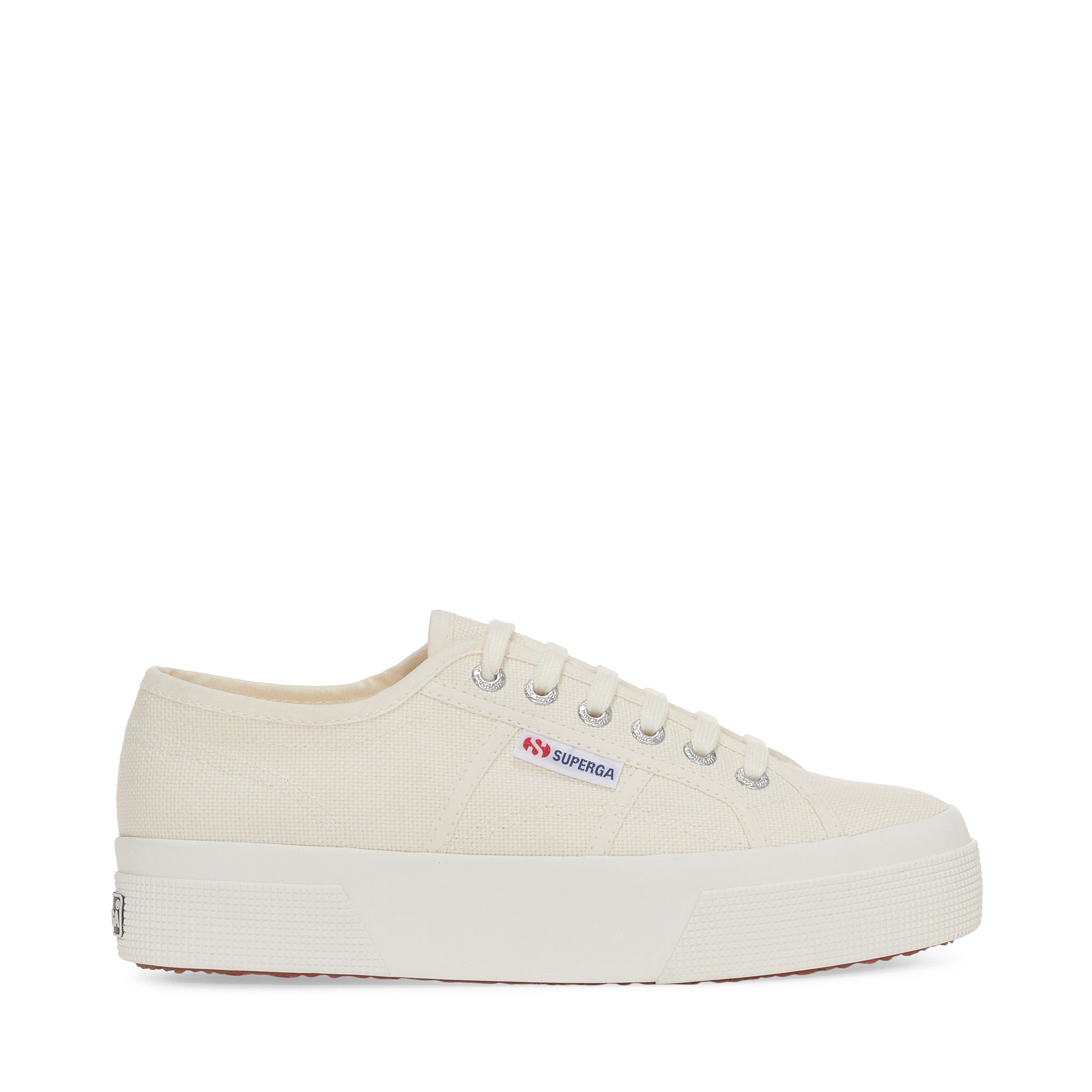 Superga 2740 Platform Sneakers - Beige Natural Avorio. Side view.