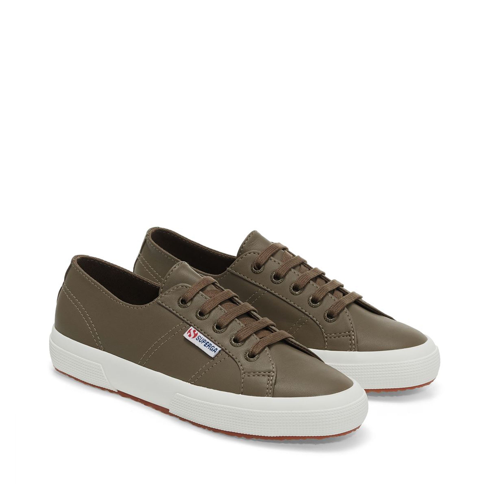 Superga 2750 Nappa Sneakers - Fossil Matte Avorio. Front view.