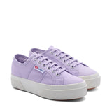 Superga 2740 Platform Sneakers - Violet Lilla Avorio. Front view.