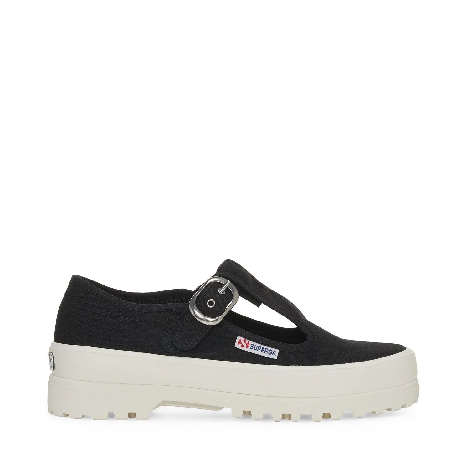 2541 Mary Jane Alpina Sneakers - Black-Favorio. Side view.