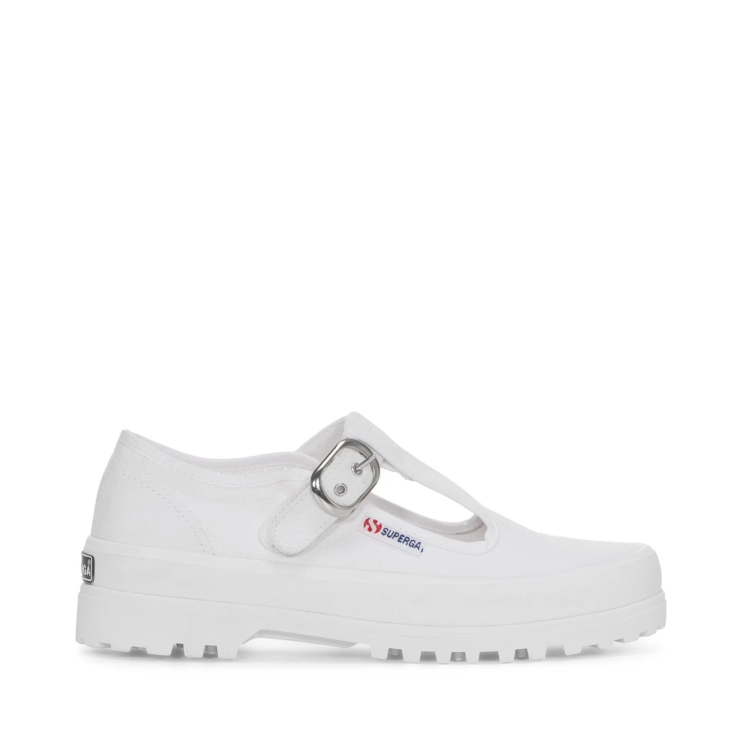 2541 Mary Jane Alpina Sneakers - White. Side view.