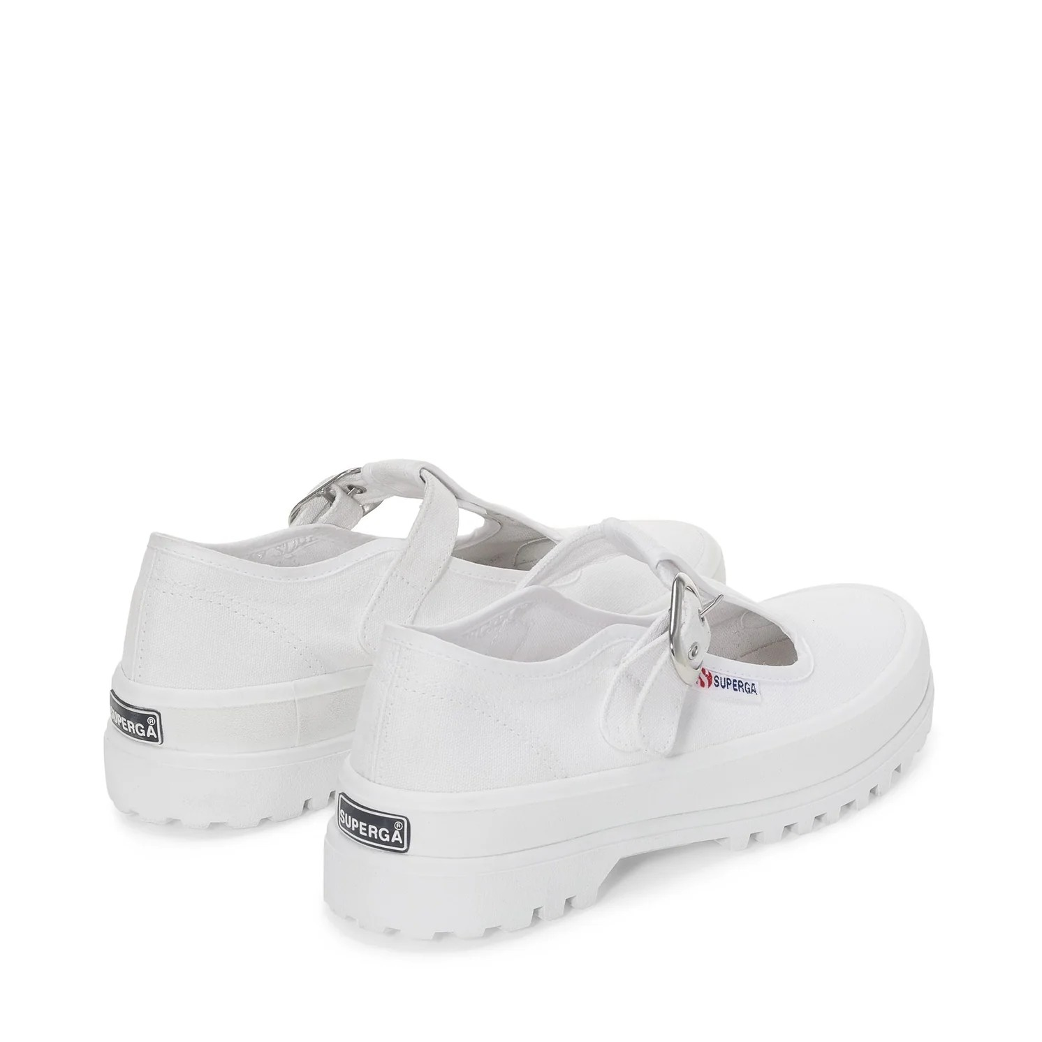 2541 Mary Jane Alpina Sneakers - White. Back view.