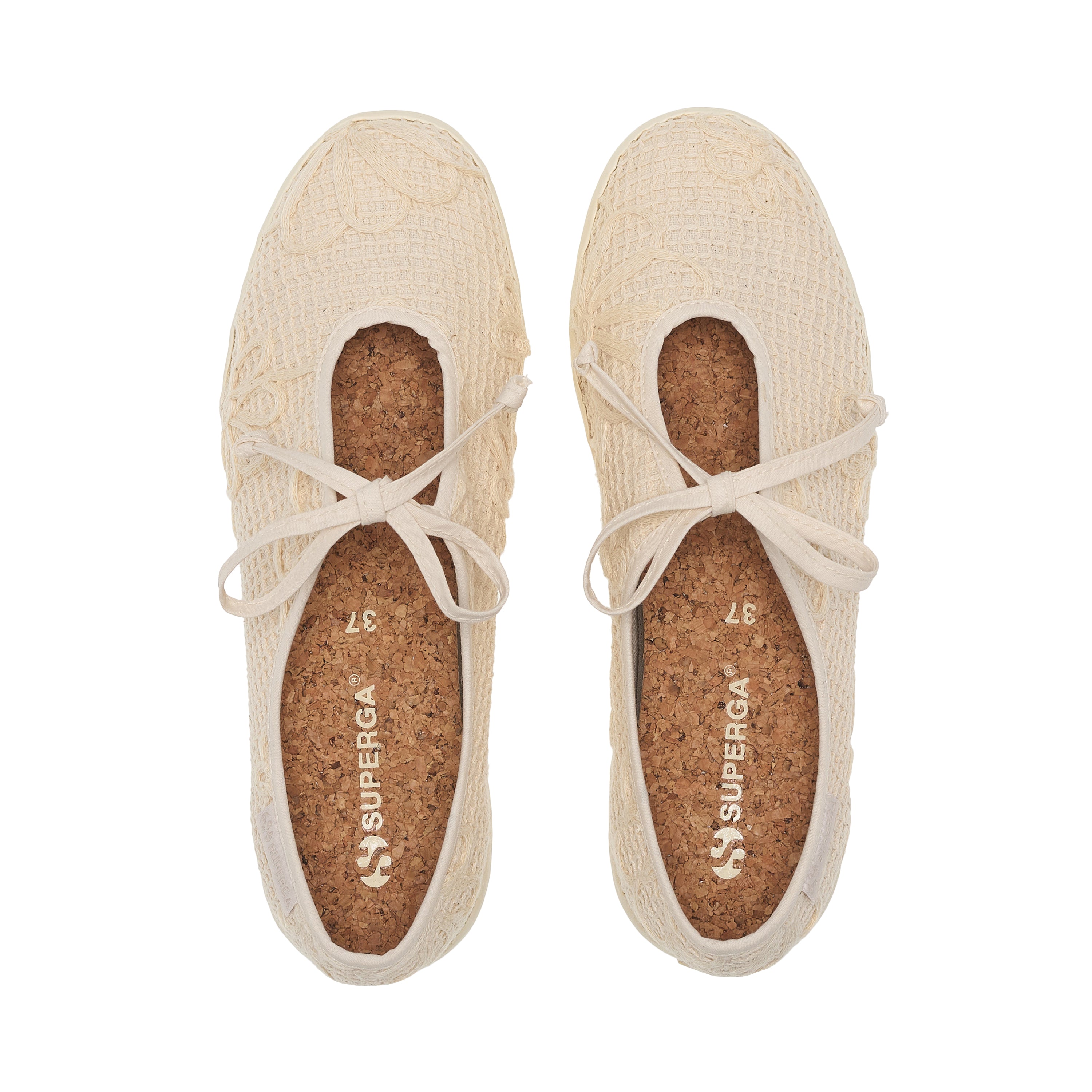 2442 Ballerina Lace Net Flower Crochet - Sneakers - Beige Raw-Off