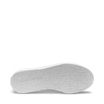 Superga 2740 Platform Macrame Rhombus Sneakers - Total White. Bottom view.