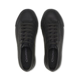 Superga 2790 Nappa Sneakers - Total Black Bristol. Top view.