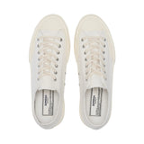 2432 Works Low Cut Cotton Canvas Sneakers - White/Off White