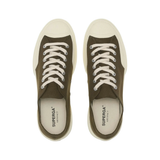 2432 Works Low Cut Cotton Canvas Sneakers - Green Dark Olive Off