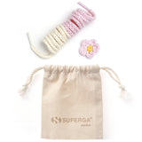 Crochet Pin Flower Set - White Avorio-Pink-Yellow