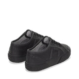 Superga 2750 Kids Lam√© Sneakers - Total Black Hematite. Back view.