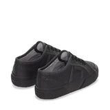 Superga 2750 Kids Lamé Sneakers - Total Black Hematite. Back view.