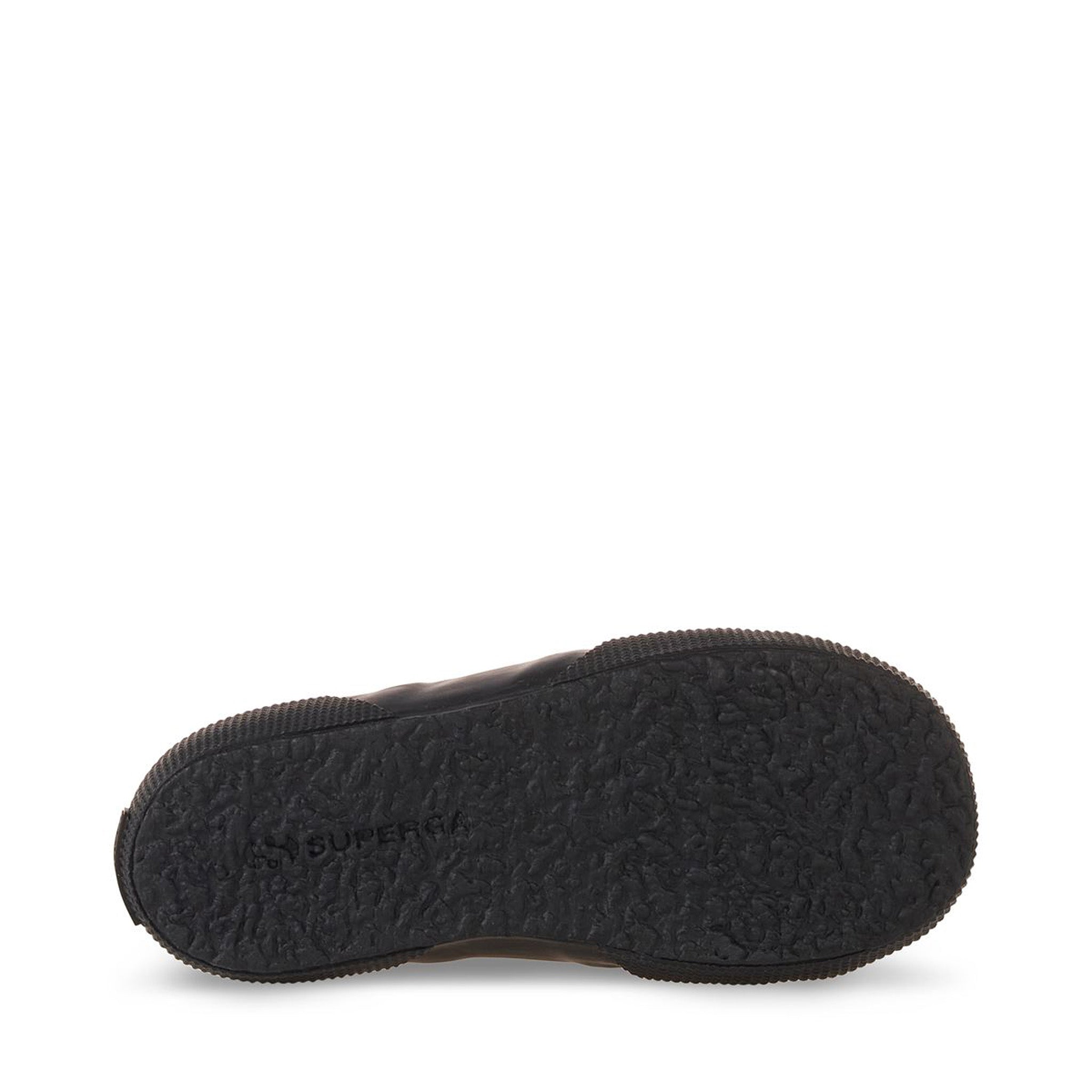 Superga 2750 Kids Lam√© Sneakers - Total Black Hematite. Bottom view.