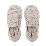 Superga 2750 Kids Straps Ballon Print Sneakers - White Avorio Tickled Pink. Top view.