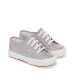 Superga 2750 Kids Multicolor Shot Lame Sneakers - White Multicolors. Front view.