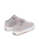 Superga 2750 Kids Multicolor Shot Lame Sneakers - White Multicolors. Back view.