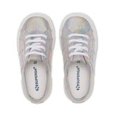 Superga 2750 Kids Multicolor Shot Lame Sneakers - White Multicolors. Top view.