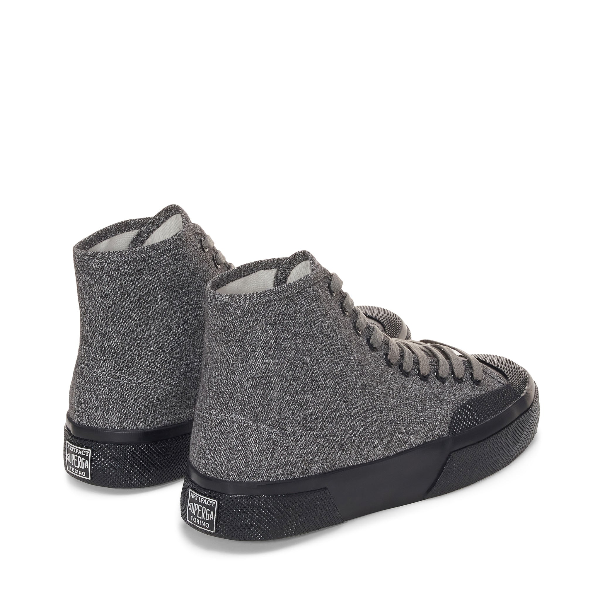 Superga 2433 Salt Pepper Sneakers - Grey Black. Back view