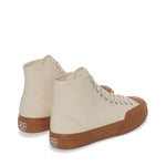 Superga 2433 Twisted Herringbone Sneakers - Off White Amber Brown. Back view