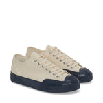 Superga 2432 Twisted Herringbone Sneakers - Off White Blue Petrol. Front view.