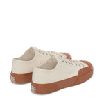 Superga 2432 Twisted Herringbone Sneakers - Off White Amber Brown. Back view