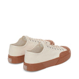 Superga 2432 Twisted Herringbone Sneakers - Off White Amber Brown. Back view