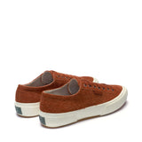 Superga 2750 Og Hairy Suede Sneakers - Brown Piquant Avorio. Back view.
