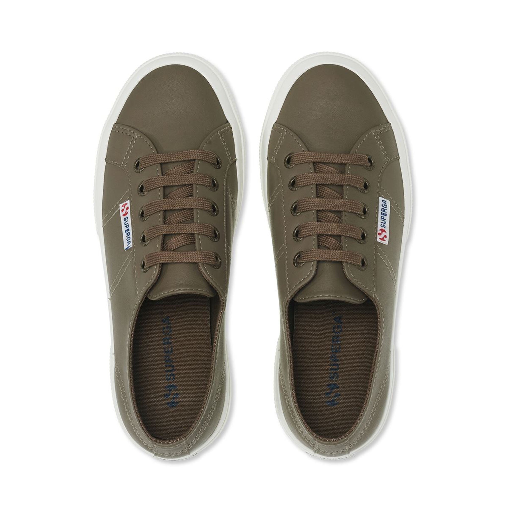 Superga 2750 Nappa Sneakers - Fossil Matte Avorio. Top view.