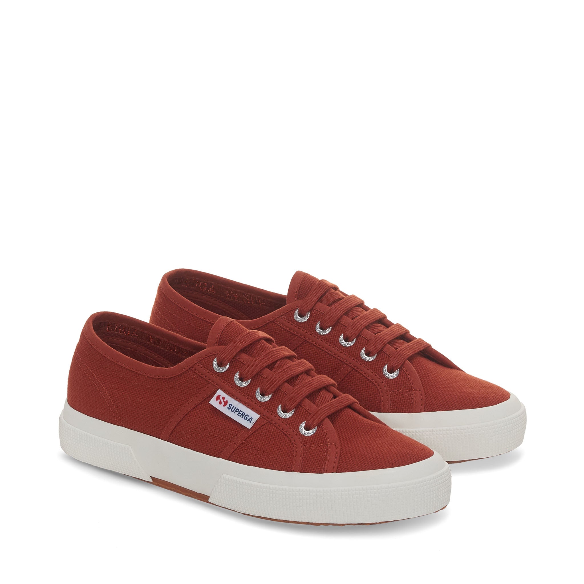 Superga 2750 Cotu Classic Sneakers - Brown Piquant Avorio. Front view.