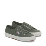 Superga 2750 Cotu Classic Sneakers - Grey Greenish Avorio. Front view.