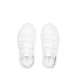 Superga 2630 Kids Stripe Straps Sneakers - Total White. Top view.