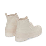 Superga 2469 Alpina Wave Tape Canvas Wr Boots - Total Beige. Back view.