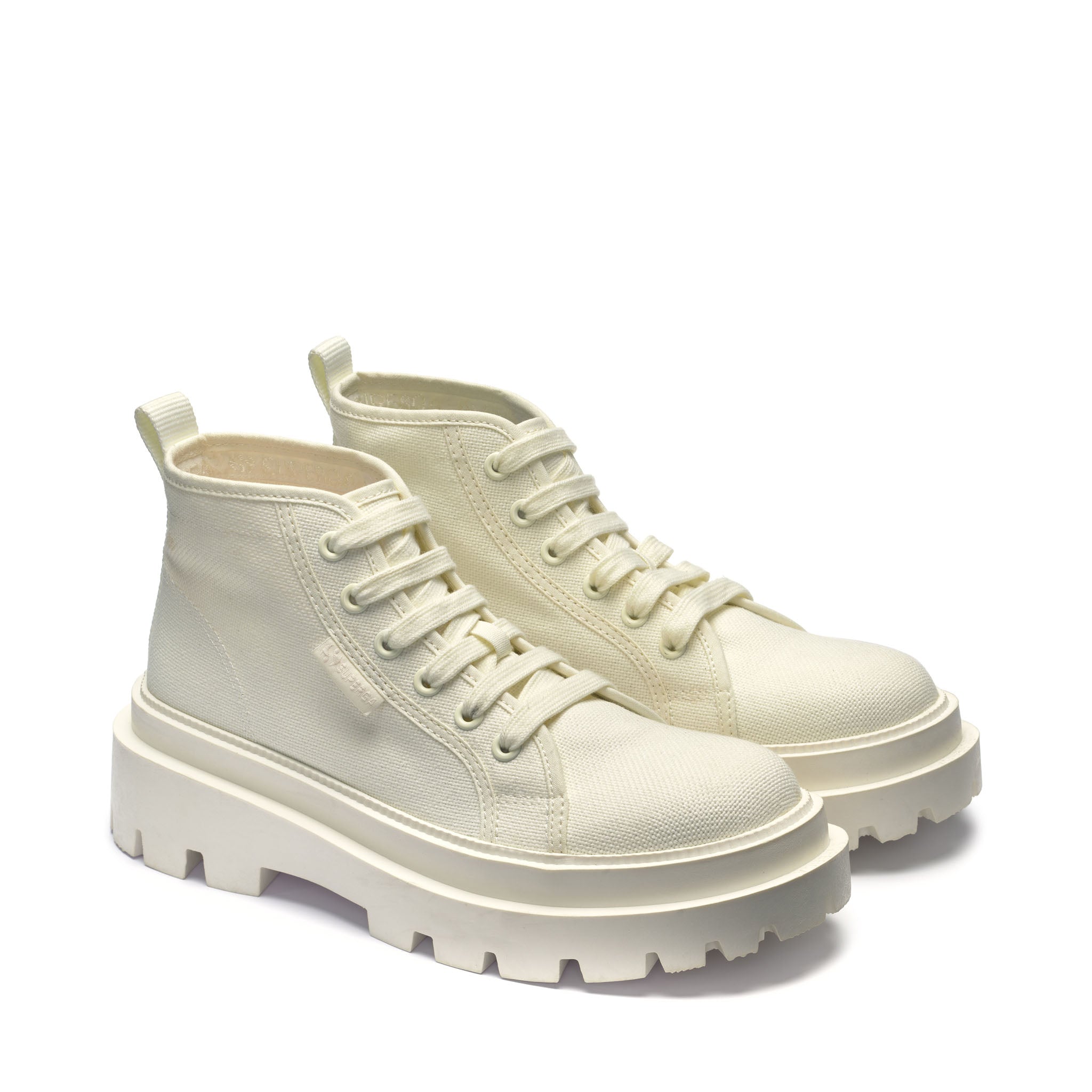 Superga 3052 Alpina Apex Mid Boots - Total Beige Natural. Front view.