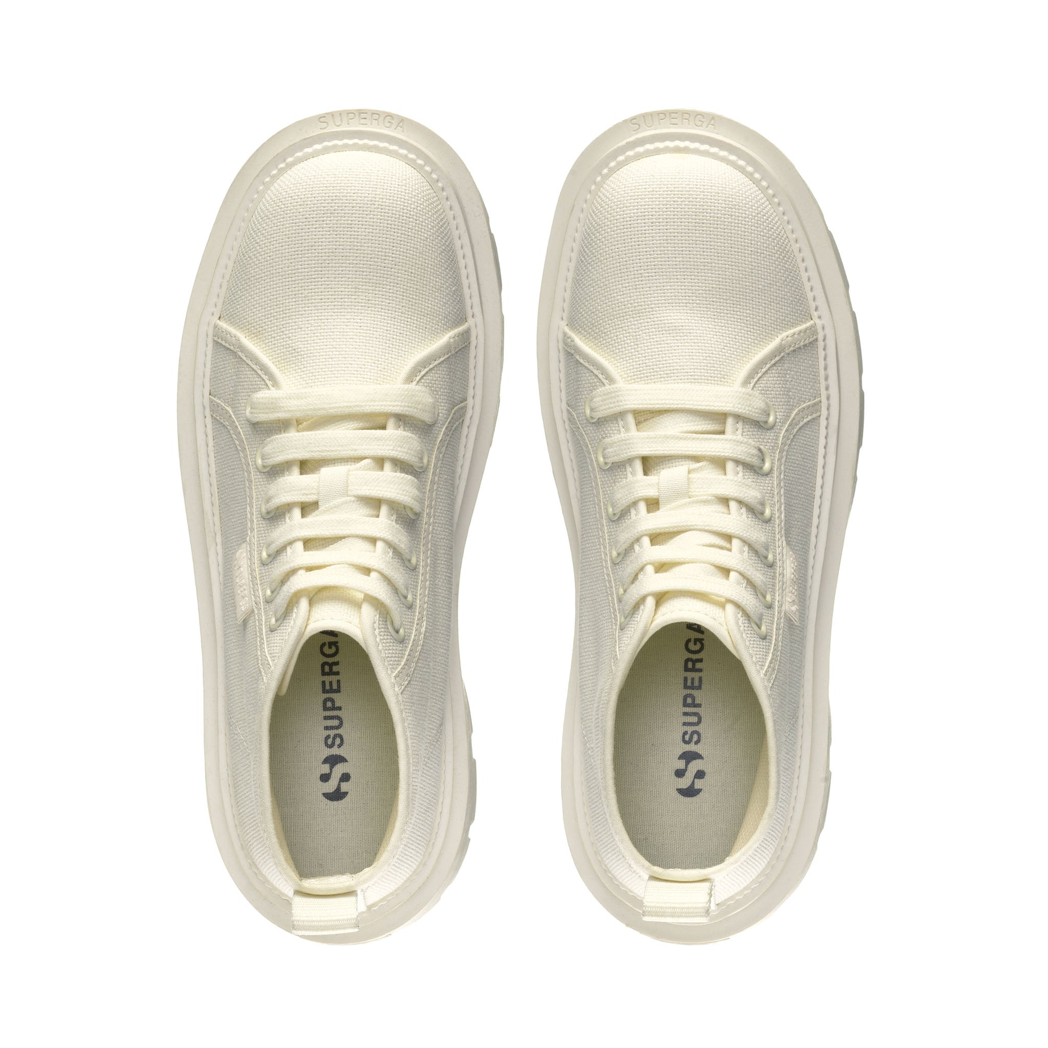 Superga 3052 Alpina Apex Mid Boots - Total Beige Natural. Top view.