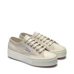 Superga 2740 Platform Sneakers - Beige Lt Avorio. Front view.