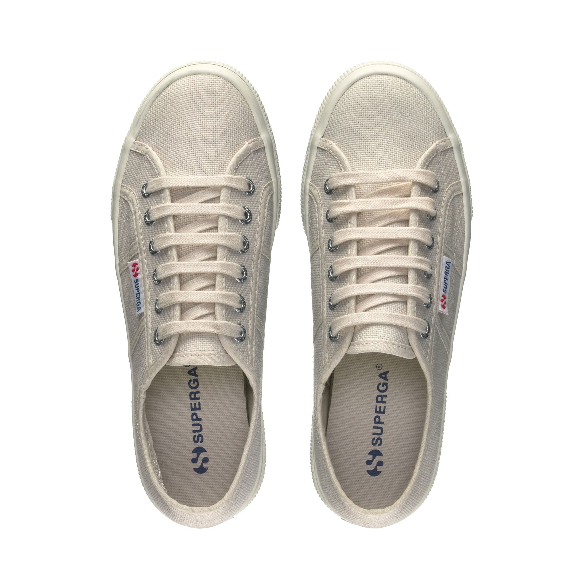 Superga 2740 Platform Sneakers - Beige Lt Avorio. Top view.