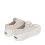 Superga 2631 Stripe Platform Sneakers - Beige Lt Avorio. Back view.