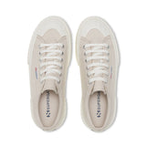 Superga 2631 Stripe Platform Sneakers - Beige Lt Avorio. Top view.