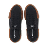 Superga 2660 Stripe Big Bumpers Sneakers - Black Gum. Top view.