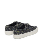 Superga 2750 Floral Print Sneakers - Dark Grey Floral Print. Front view.