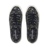 Superga 2750 Floral Print Sneakers - Dark Grey Floral Print. Top view.