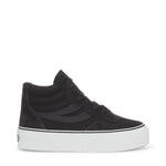 Superga 3141 Revolley Mid Platform Sneakers - Black Bristol Black Off White. Side view.