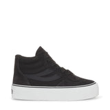 Superga 3141 Revolley Mid Platform Sneakers - Black Bristol Black Off White. Side view.