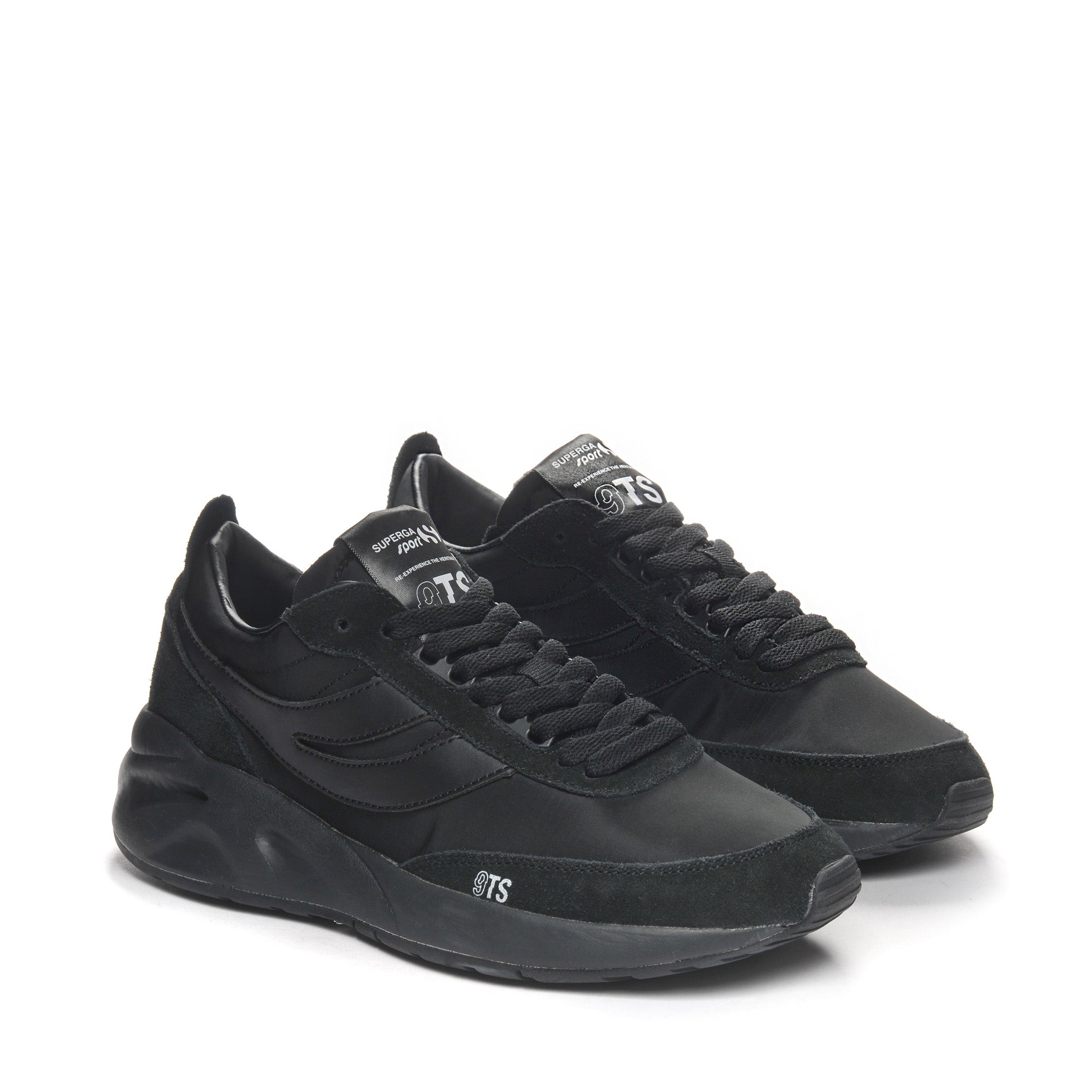 Superga 4089 Training 9Ts Slim Sneakers - Black. Front view.