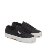 Superga 2750 Nappa Sneakers - Black Bristol Matte Avorio. Front view.