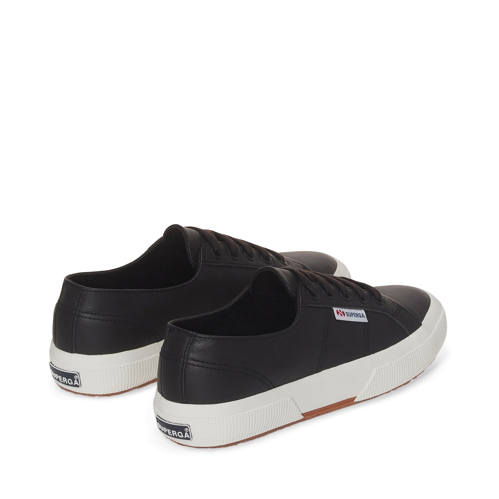 Superga 2750 Nappa Sneakers - Black Bristol Matte Avorio. Back view.