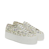 Superga 2790 Floral Print Sneakers - White Avorio Floral Print. Front view.
