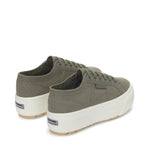 Superga 2790 Tank Sneakers - Grey Greenish Avorio Pearl Gum. Back view