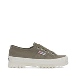 Superga 2555 Alpina Sneakers - Green Safari Avorio. Side view.