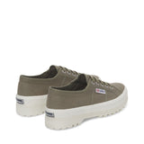Superga 2555 Alpina Sneakers - Green Safari Avorio. Back view.